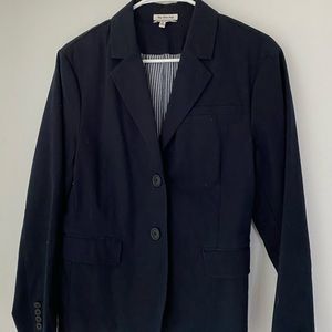 LL Bean navy cotton blazer